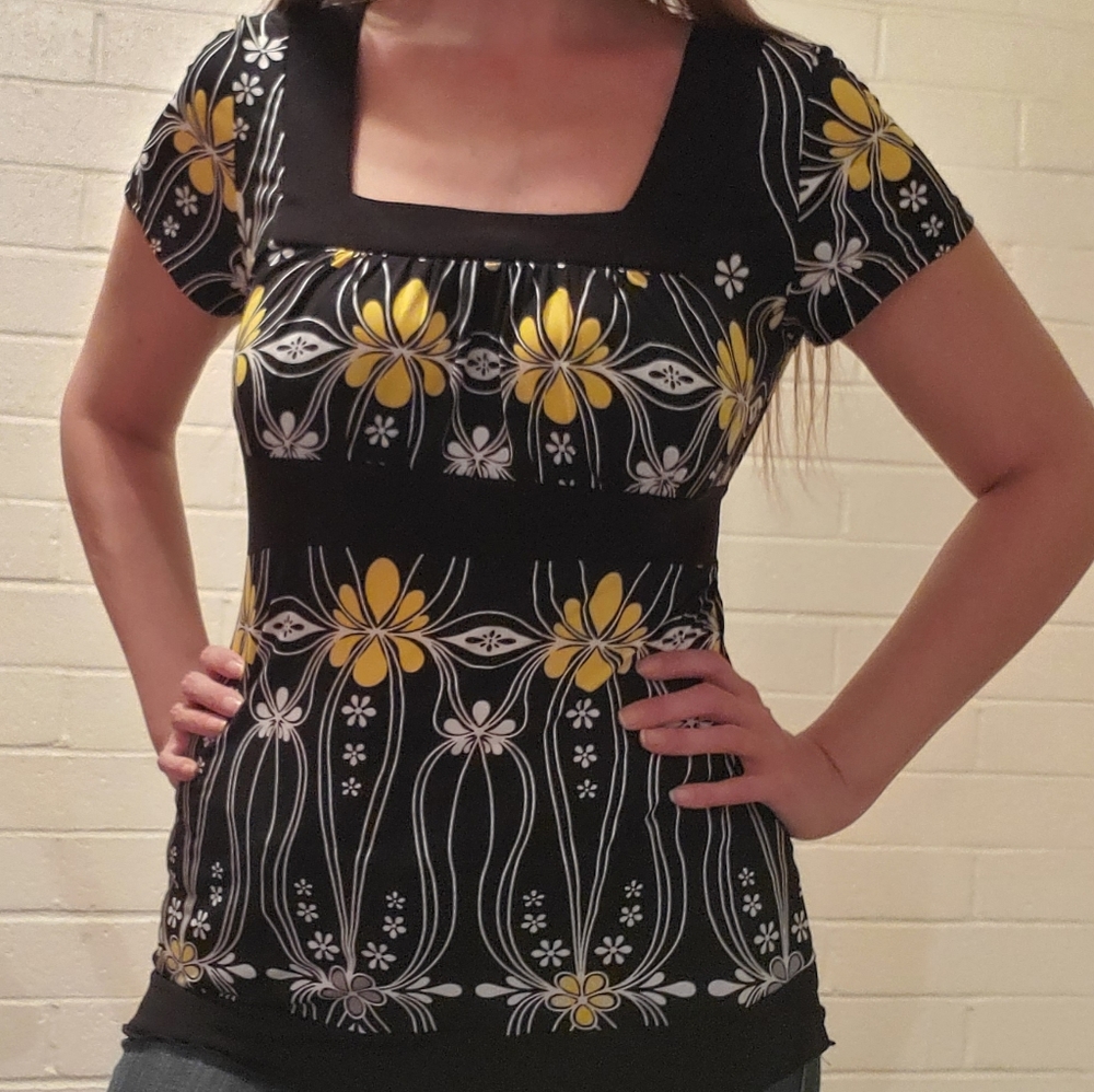 Black and Yellow Synthetic Work Shirt